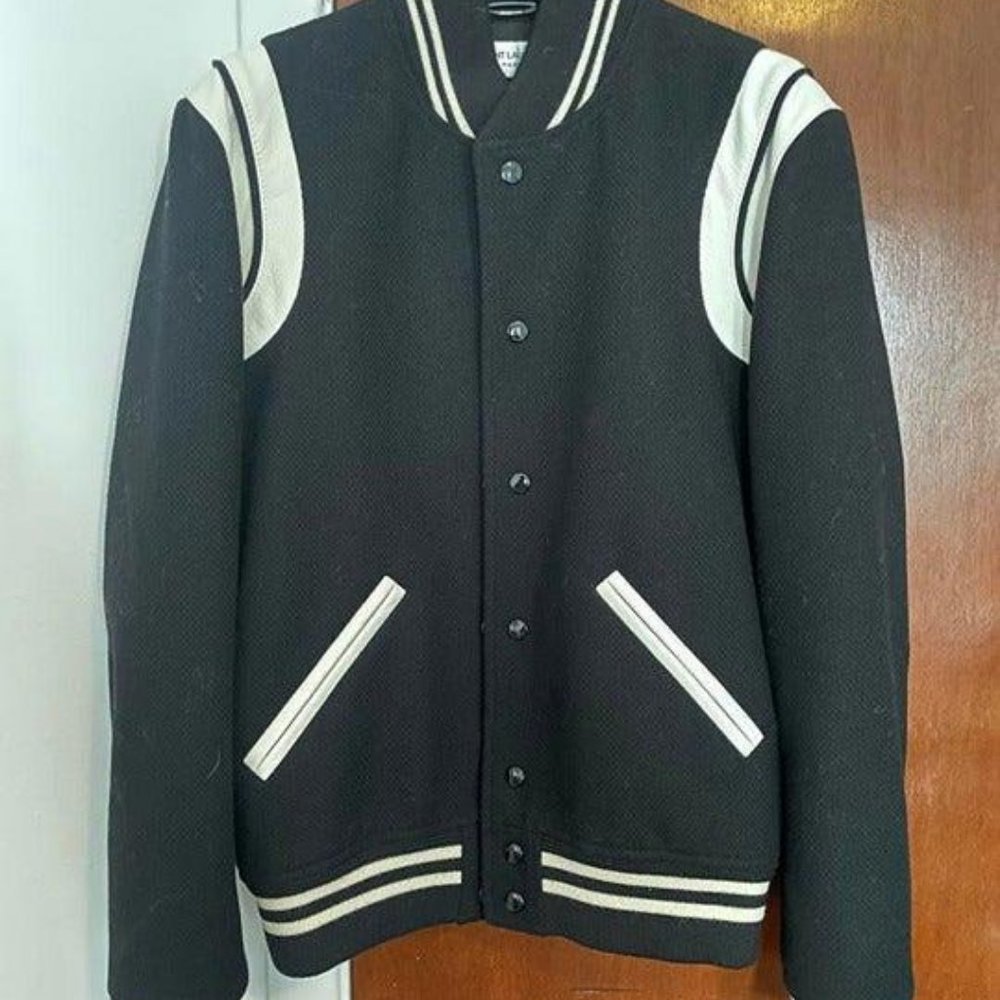 SAINT LAURENT Teddy Varsity Jacket Anthony Vaccarello